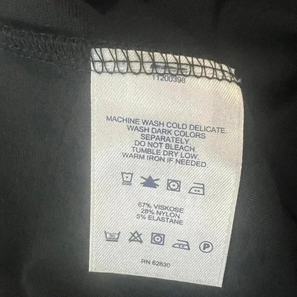 LANDS END’ BLACK MIDI PENCIL STRAIGHT SKIRT STRETCH BUSINESS SIZE 10 LARGE - Picture 8 of 8